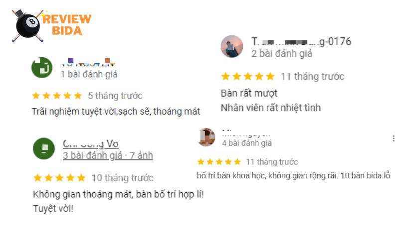 Những lời khen từ anh em tới quán để lại cho quán