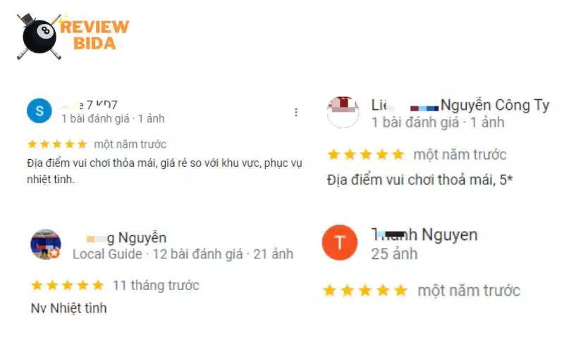 Một số feedback từ anh em cơ thủ đến CLB bida 679