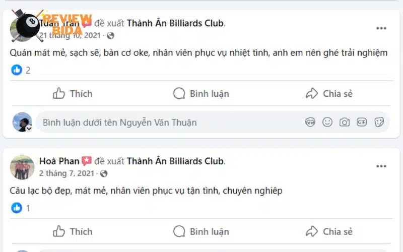 Đánh giá của khách từng đến quán