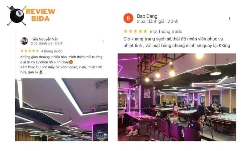 King Billiard Club | Quán bida tại Quận Cầu Giấy 7 Một vài đánh giá từ khách hàng ghé thăm quán bida Billiard Club King Cầu Giấy